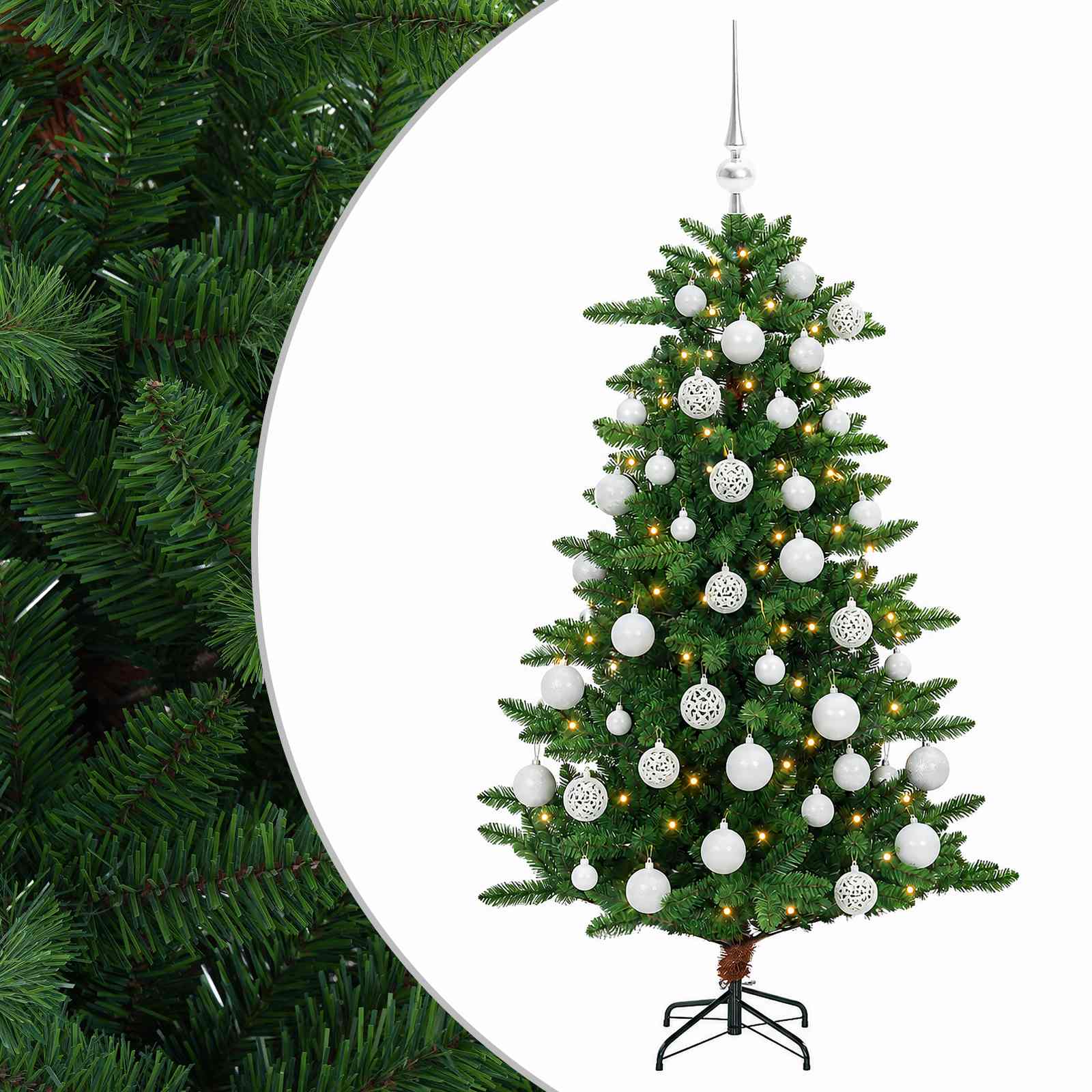 vidaXL Árbol de Navidad Artificial con Adorno 120 cm 150 LED