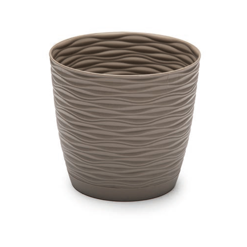 Plastic Forte Maceta Redonda Pequeña Sahara 23cm Plástico Forte - Resistente a la Intemperie