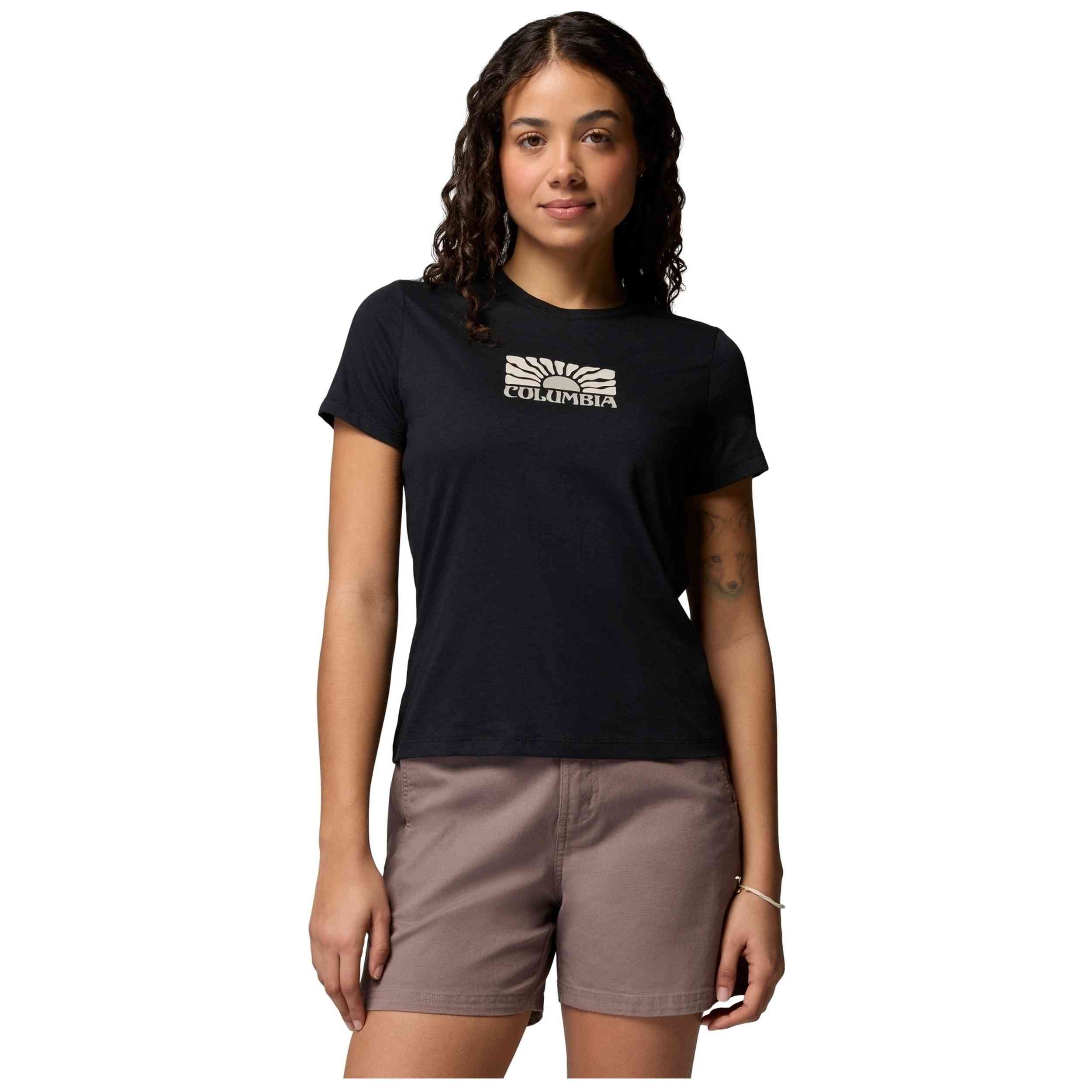 Camiseta De Manga Corta Columbia modelo 2120061011 para Mujer en color Negro