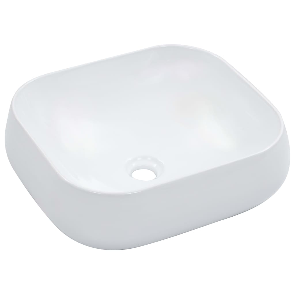 vidaXL Lavabo 44,5x39,5x14,5 cm Cerámica Sanitario Baño Servicio Grifo Color Blanco, Negro, y mas
