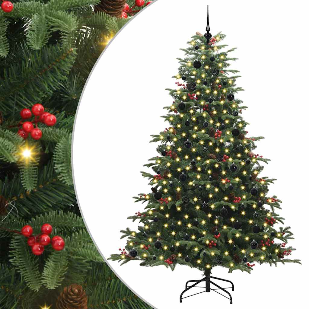vidaXL Árbol de Navidad artificial Verde 240 cm PVC, Metal y Plástico Multicolor
