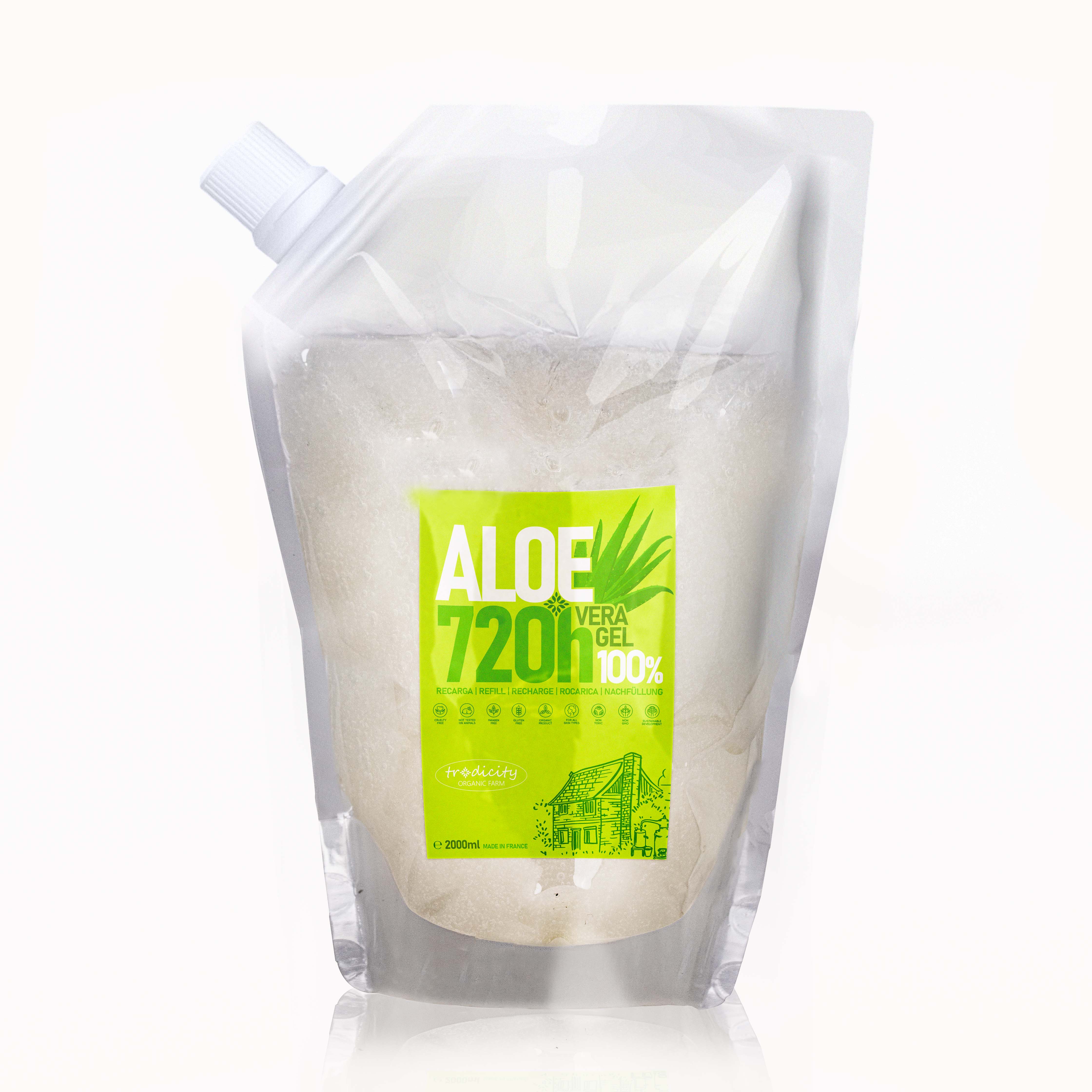 Gel Hidratante Corporal Aloe Vera Puro 100% Natural 720h  Hidratación Extrema  Tradicity Organic Farm