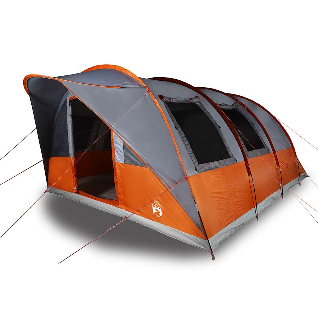vidaXL Tienda de campaña con túnel 5 personas impermeable gris naranja