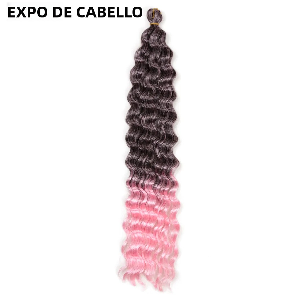 TK Extensiones De Cabello Sintético Freetress Deep Wave Twist Para Tejido Crochet 22"28" Ombre Ocean Wave Suave Para Mujeres