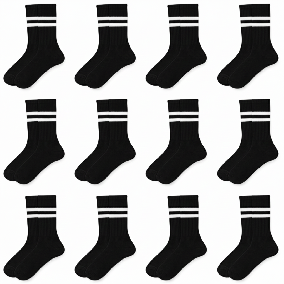 Idolika - 12 Pares - Calcetines hombre - Calcetines hombre deporte - Calcetines deporte hombre - Elasticos y de algodon