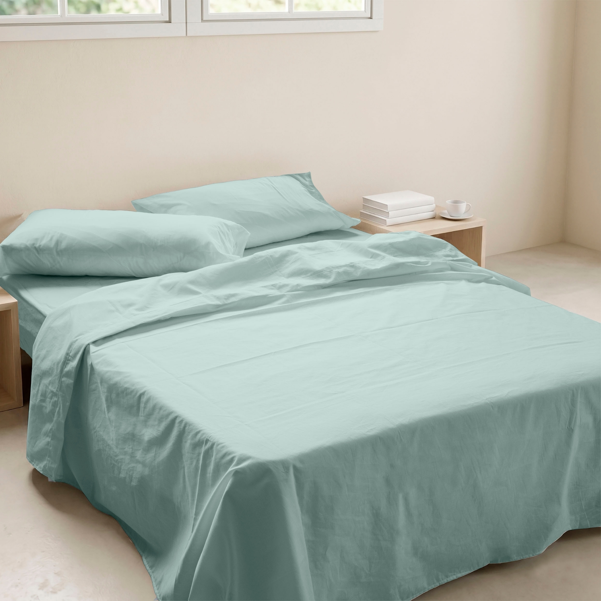 ICEHOME - Juego de Sábanas Liso 3/4 Piezas 100% Microfibra - Tacto Suave y Sin Plancha - Incluye Sábana Encimera, Sábana Bajera y 1 o 2 Fundas de Almohada - Cama 90/105/135/150/180