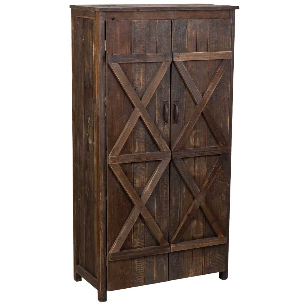 Wonderlust Deco - Armario de madera marrón 78x40x148 cm Marrón 78x40x148 cm