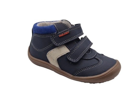 Pablosky - Botas barefoot para niños modelo 064224 en color marino, cómodas y flexibles para uso diario en exteriores e interiores, ideal para desarrollo natural del pie