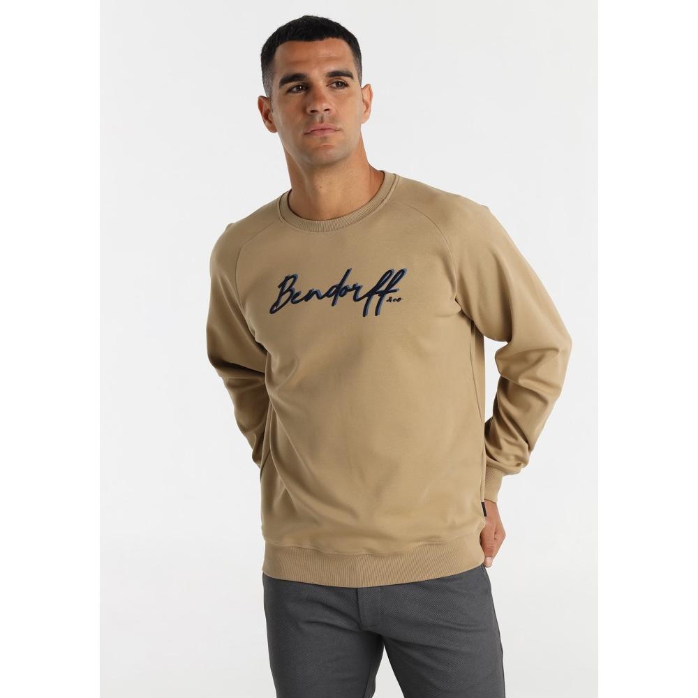 Sudadera Bendorff Hombre Beige Algodón Logo Bordado 200603