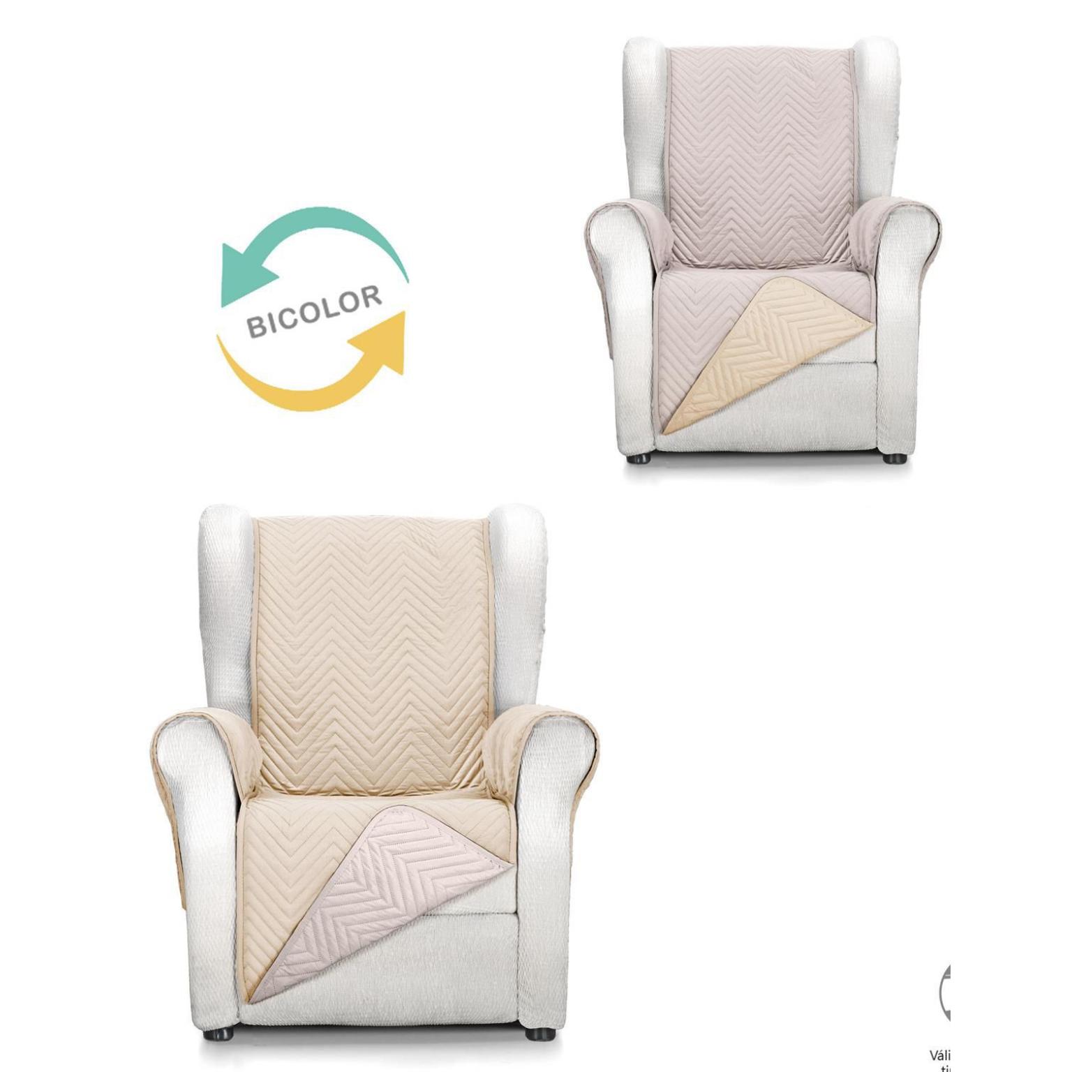 Funda de Sofá Reversible, Protector de Sofá Acolchado Bicolor con Funda Reposabrazos 1Plazs 2Plazas 3 Plazas 4Plazas