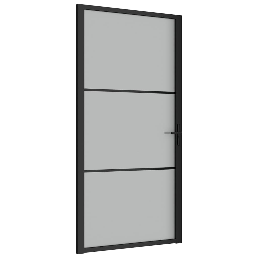 Puerta Interior de Vidrio y Aluminio Mate Corrediza Habitación Color Blanco y escarcha,  Negro y escarcha,  Blanco y transparente y mas