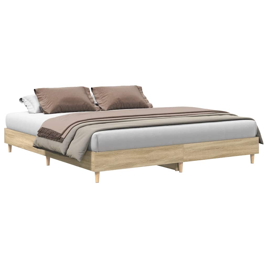 vidaXL Estructura de cama sin colchón roble Sonoma 200x200 cm