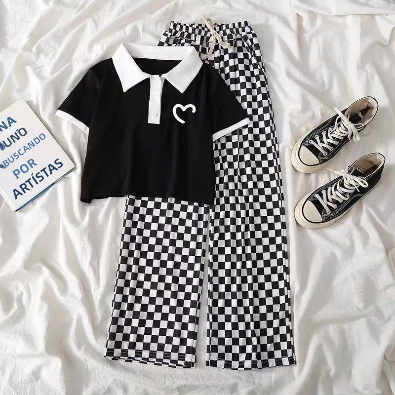 TK Conjunto De Ropa De Verano Para Niñas 7-13 Años Camiseta Con Letras + Pantalones 2 Piezas Moda Casual Ropa Infantil