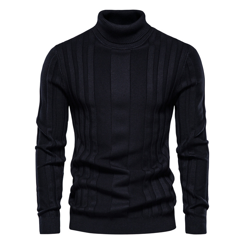 TK Suéter de otoño nuevo para hombre, camisa informal de punto con cuello de tortuga, camisa cálida de fondo, jersey de Color sólido para hombre, talla grande