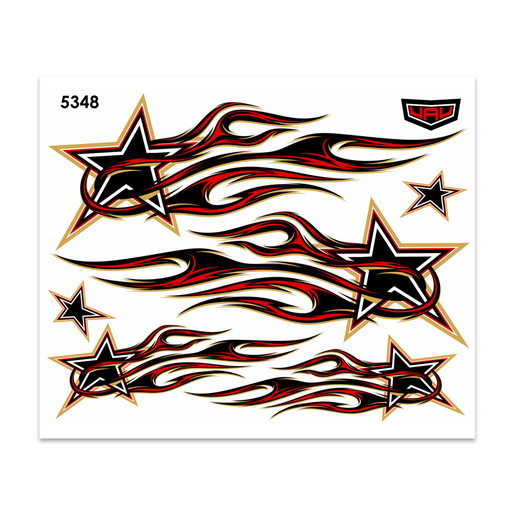 Stickers Star Flames Red Stickers 35x25 cm