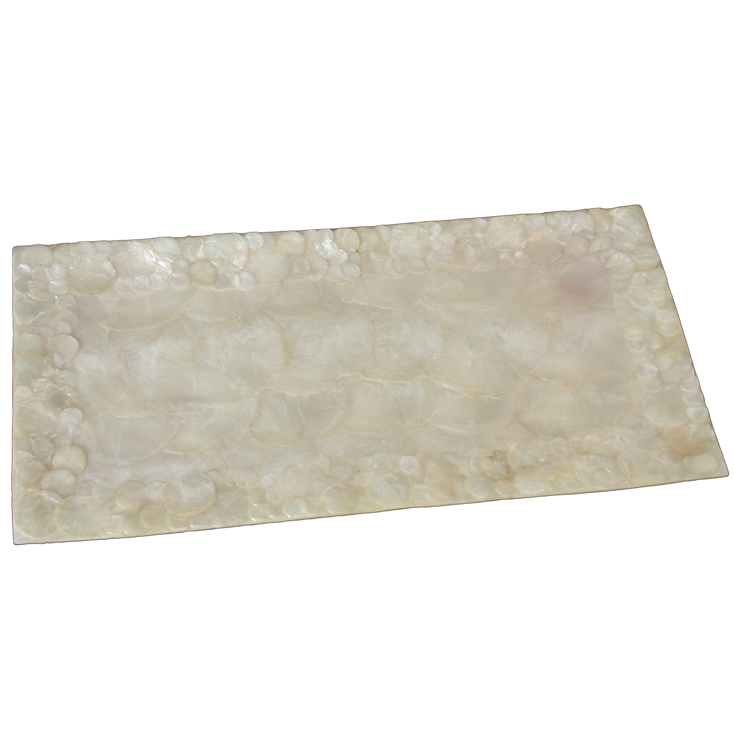 Centro nacar 40x20cm circulitos natural 40x20x1, 5cm