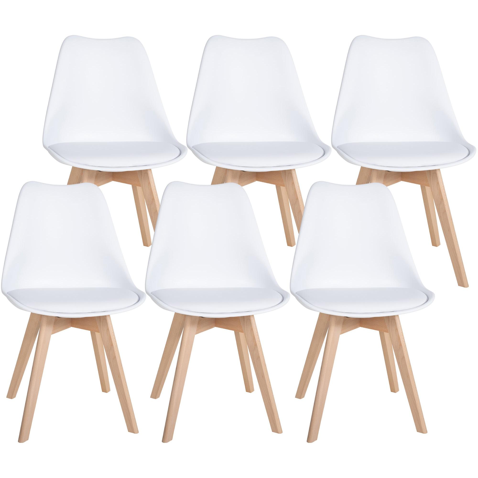 Juego de 6 sillas de comedor Ramsey Blanco