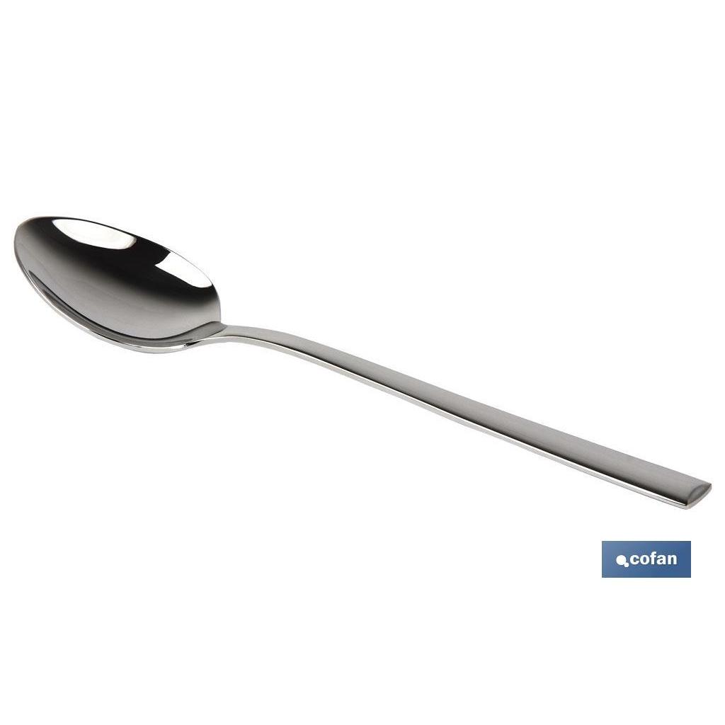 COFAN - Cuchara de postre | Modelo Bari | Fabricado en Acero Inox. 18/10 | Blíster o Pack