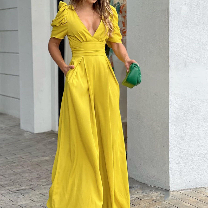 TK 2024 Verano Nueva Manga Short Mujeres Fashion Elegant Gran tamaño Wide Leg Jumpsuit 1