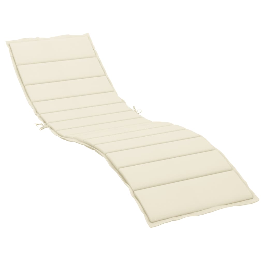 vidaXL Cojín de tumbona de tela Oxford crema 200x70x3 cm