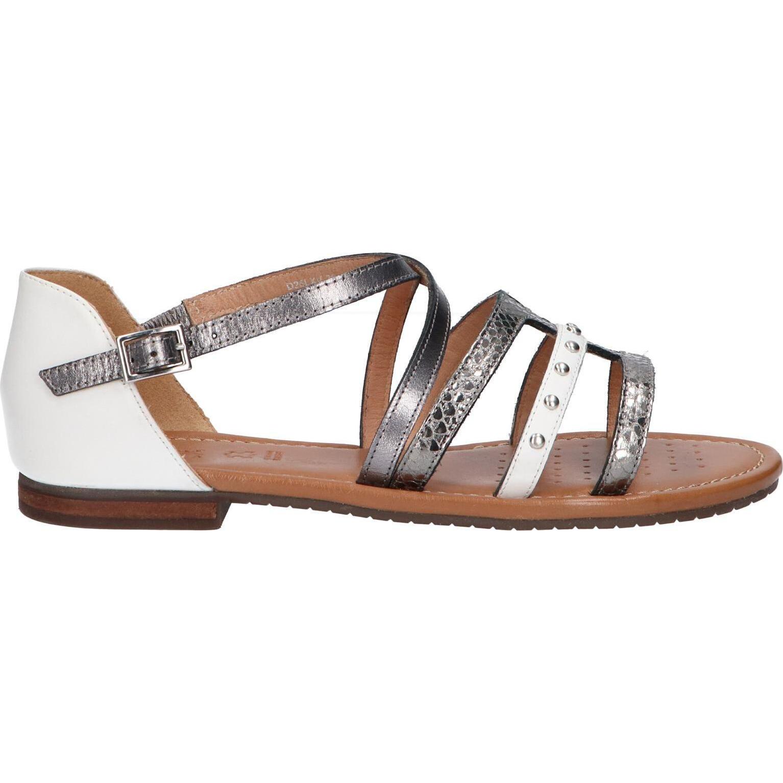 Women's and girls' sandals geox d25lxv 043n9 d sozy c1z1a white-dk silver
