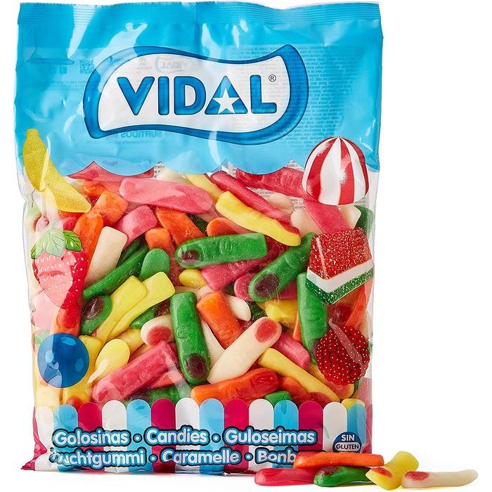 VIDAL BOLSA 1.5 KG DEDOS SURTIDOS GOMA 250 PIEZAS GOMA 55x22x21 Cms.