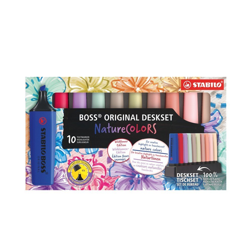 STABILO MARCADOR STABILO BOSS NATURE WILDFLOWERS DESKSET 10 COLORES BOSS NATURECOLORS WILDFLOWERS 19x4x11 Cms.