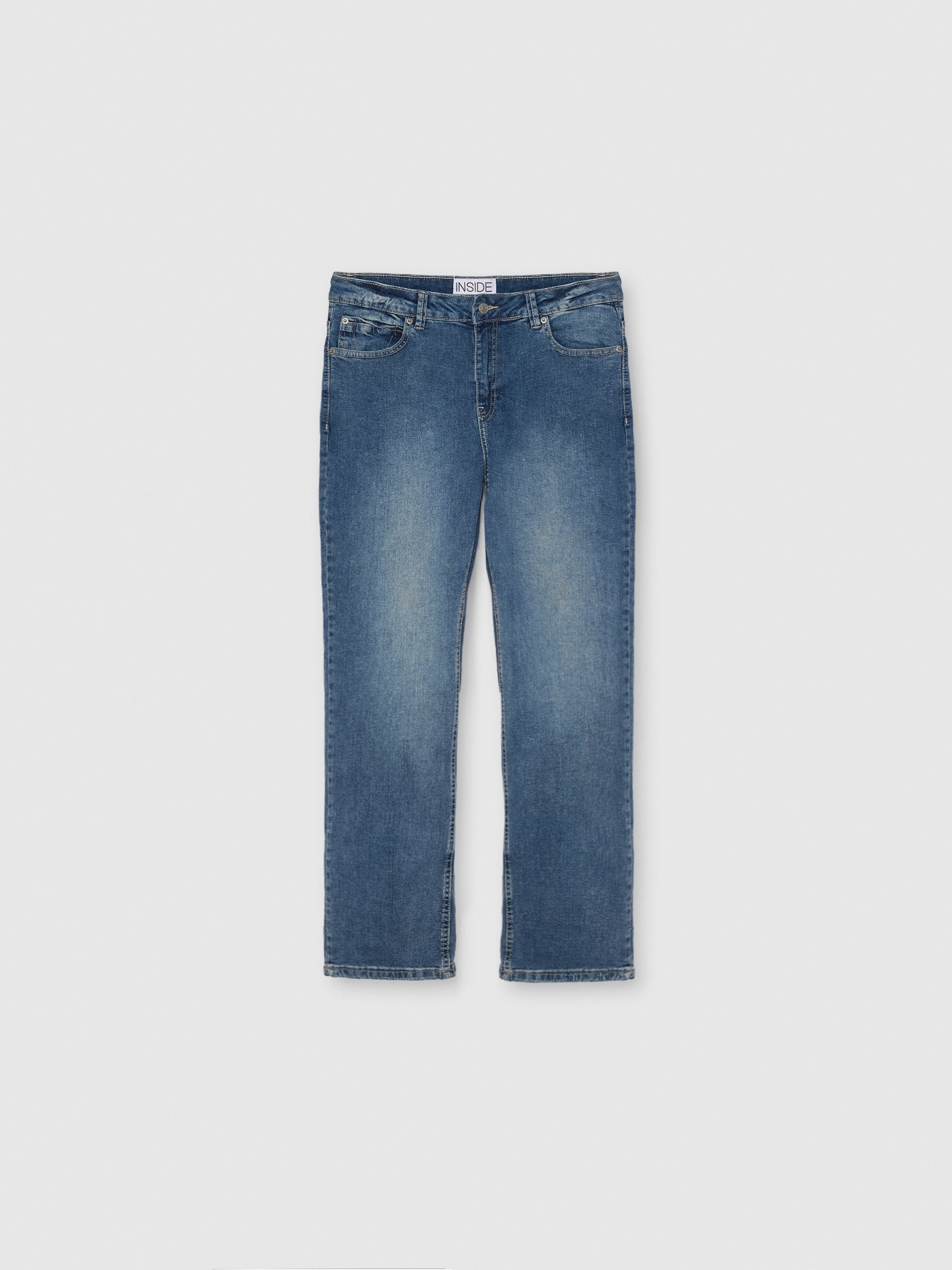 Jeans de tiro medio, 5 bolsillos, cierre cremallera, algodón y elastano para comodidad y elasticidad INSIDE