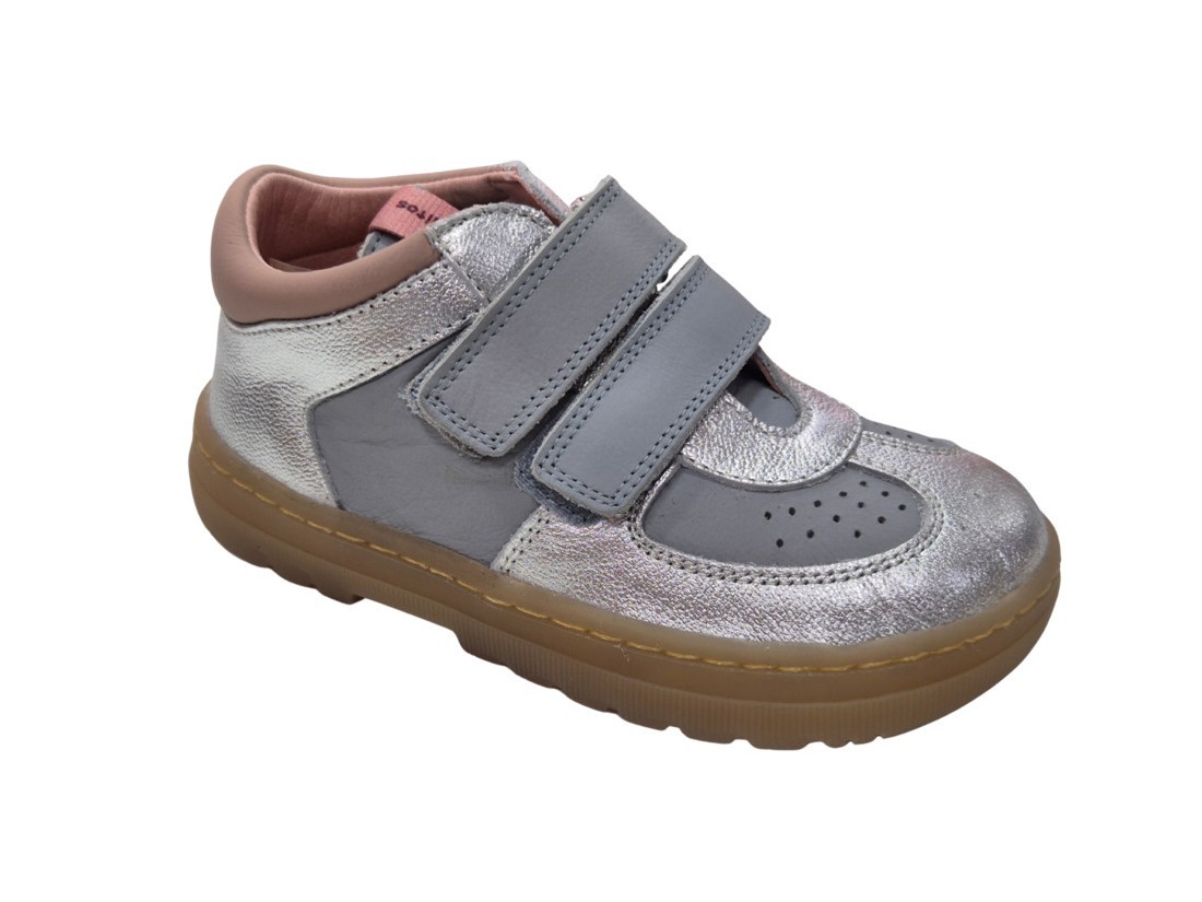 Blanditos by Crios - Botas barefoot Aspen de piel para niños y niñas con cierre velcro color marino