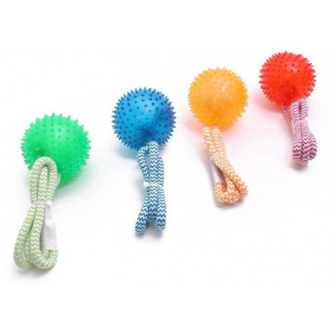 Pelota de Caucho con Cuerda 7 cm - Rojo