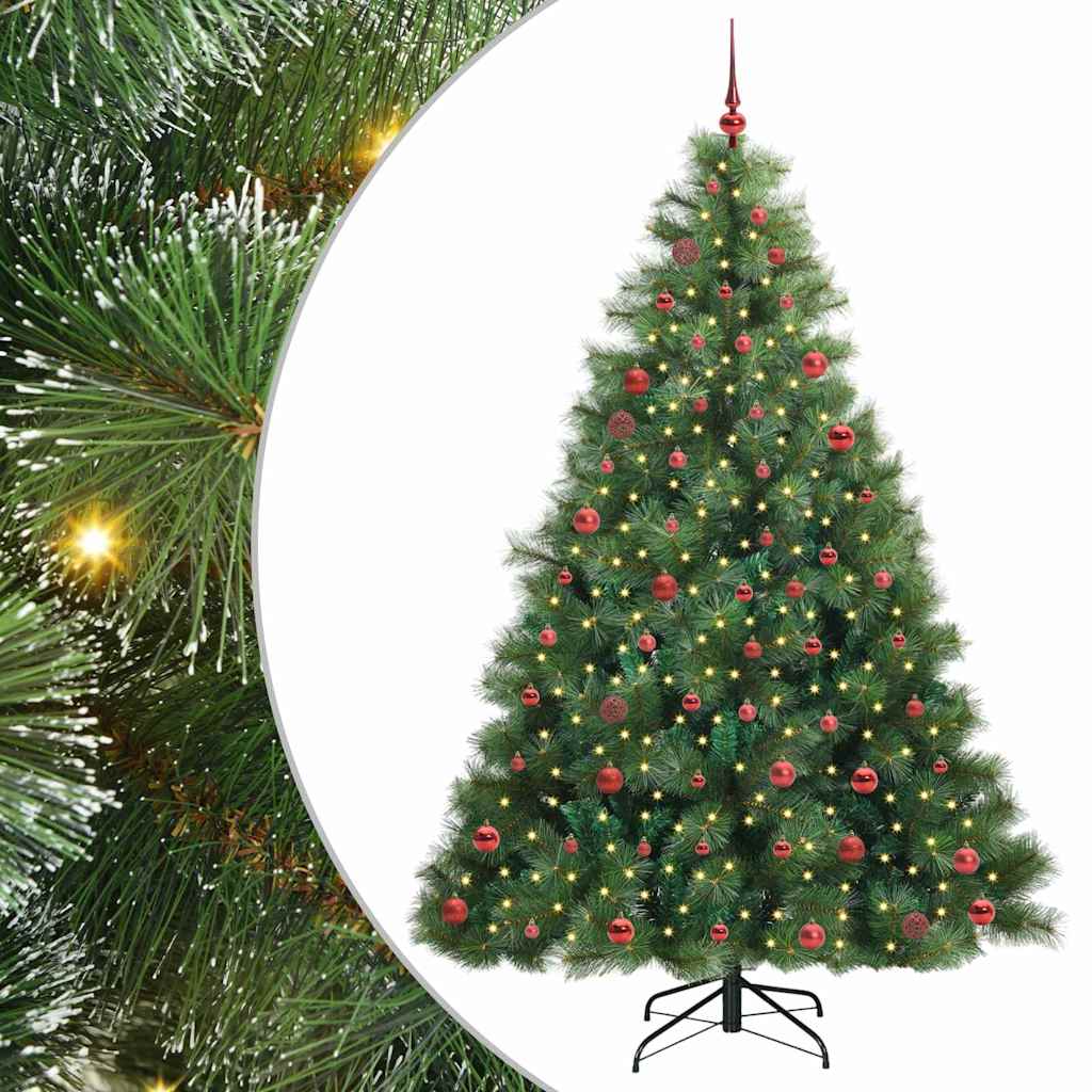 vidaXL Árbol de Navidad artificial con 300 LED Verde 210 cm PE y PVC