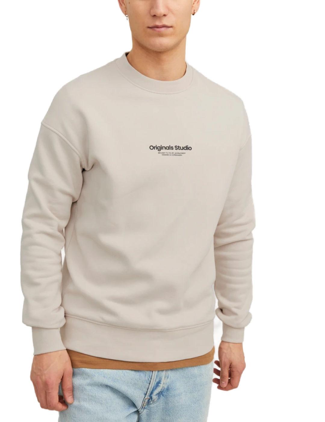 Jack & Jones Sudadera Hombre Beige Jack&Jones Vesterbro Sin Capucha
