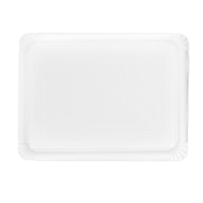 MONOUSO | Bandeja de Cartón Rectangular Blanca 34x42 cm (200 Uds)
