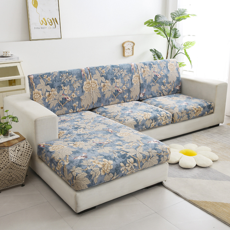 TK Funda de Cojín para Sofá Elástica de Marca Mueble de Poliéster con Patrón Floral Tapa de Quilting Removible y Lavable para Sala de Estar