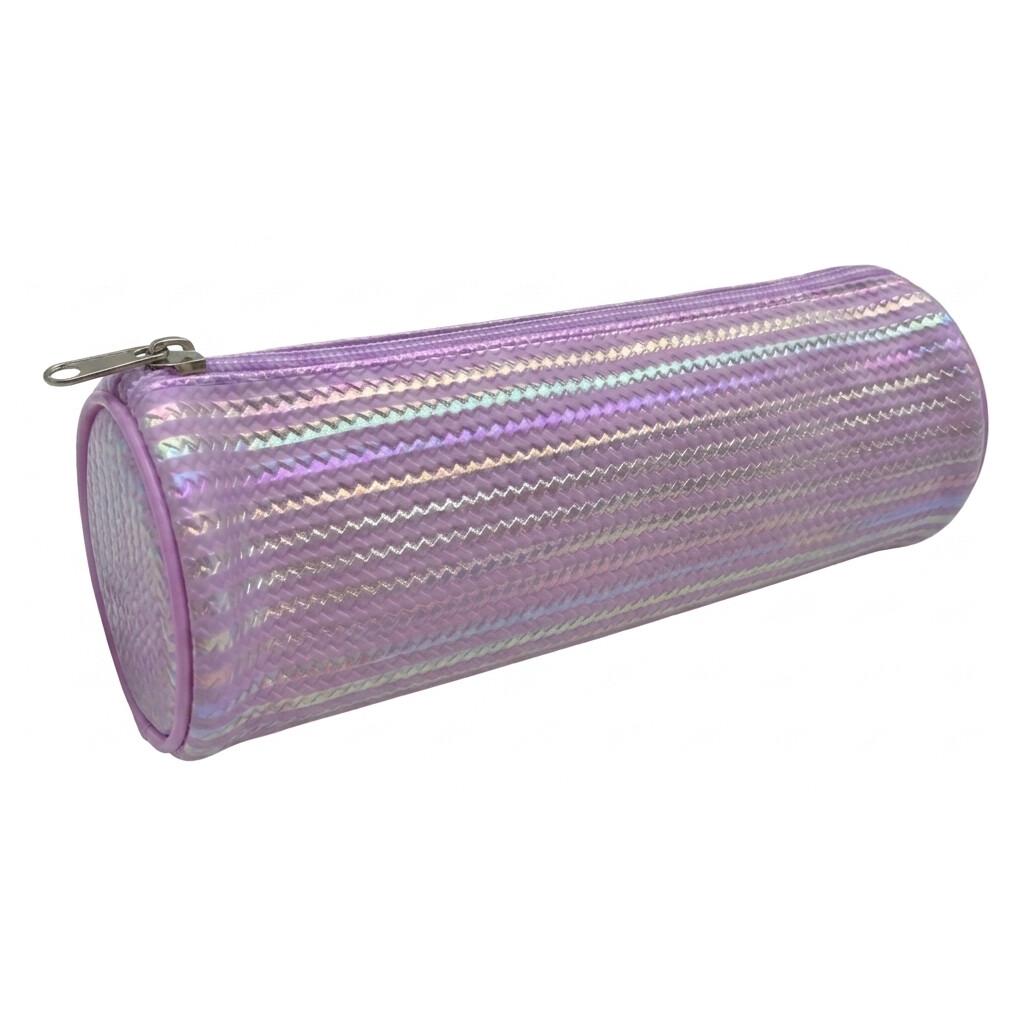 Portatodo Redondo Brillo Violeta de 7,5x21x7,5 cm Estuches y plumiers COLEPROFE