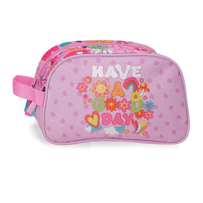 Neceser Dos Compartimentos Adaptable Malva Movom Good Day 26x16x10 cm Poliéster