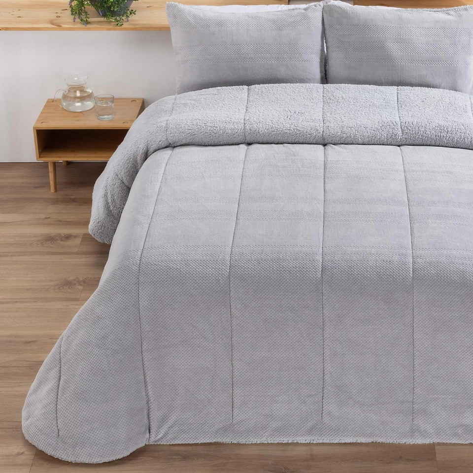 Edredón de Invierno Semiliso Manterol con Felpa Sherpa-Riso - Suave, Cálido y Estiloso para Dormitorio, Ideal para Frío ❄️
