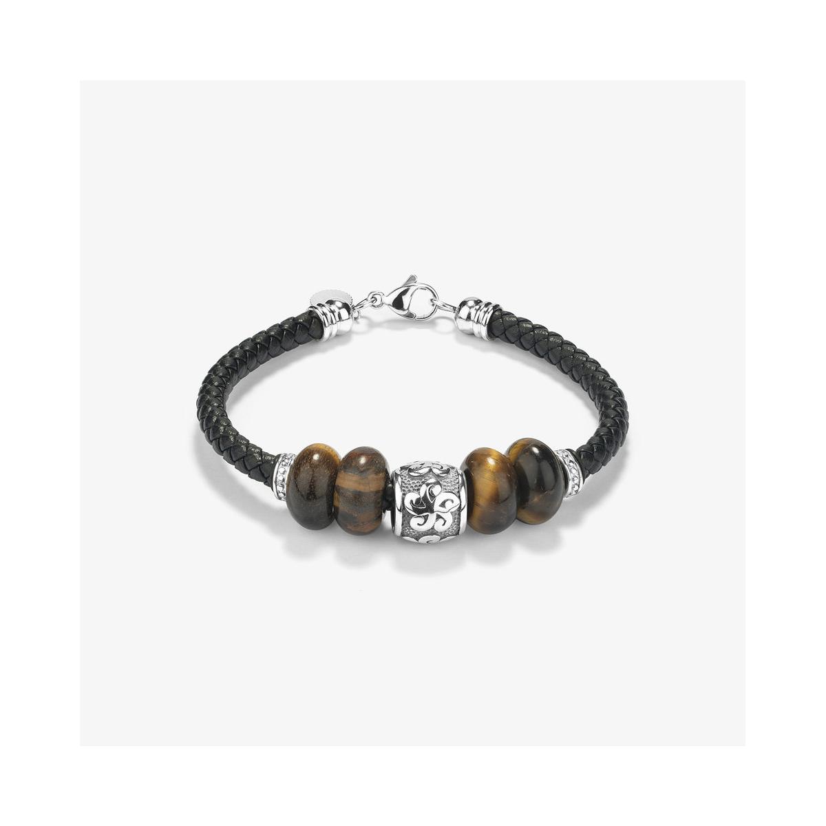 Radiant Pulsera Hombre Pulsera Hombre Pirate Tiger Plateado De Acero Marrón, Negro, Plateado Rh000196
