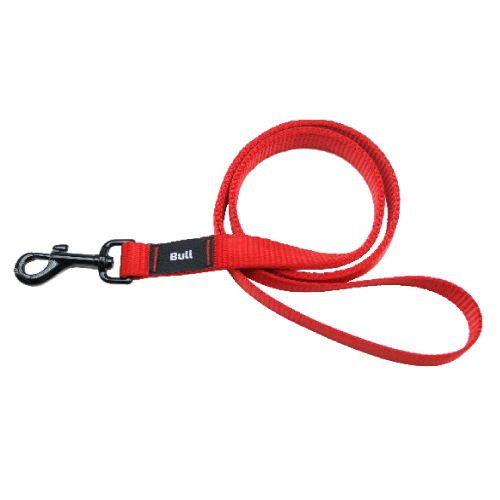 Correa Corta de Paseo para Perro Yagu Ramal Liso Rojo - Correa de Nylon Resistente (Talla T4 / 80 cm)