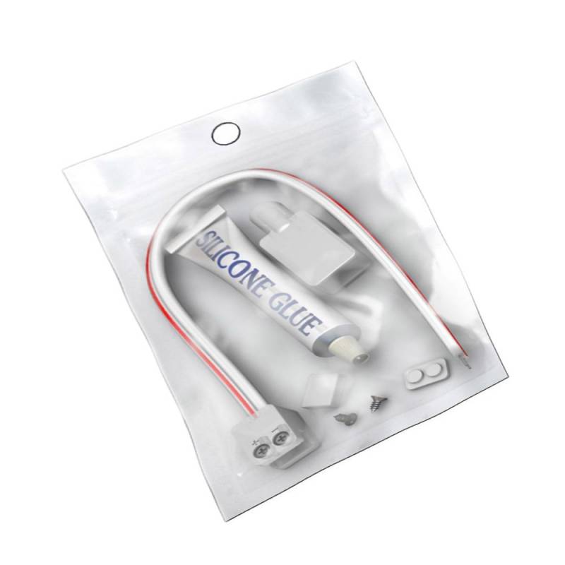 LEDBOX KIT Pegamento de Silicona para Tiras LED 220V + Conector + Funda + Tapón final - 10mm -IP65. Tiras LED y Neones, Accesorios para tiras