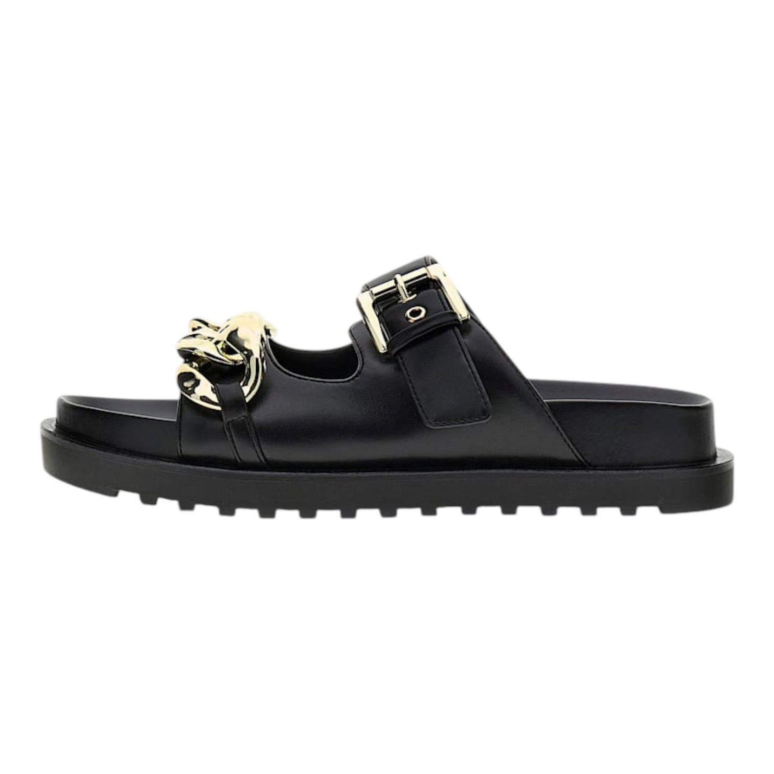 Sandalo Guess Donna Ciabatta Fatema Chain Leather Black
