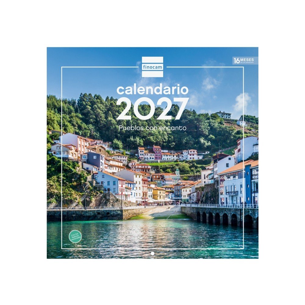 FINOCAM CALENDARIO PARED 2027 30X30 PUEBLOS ENCANTO CALENDARIO ANUAL