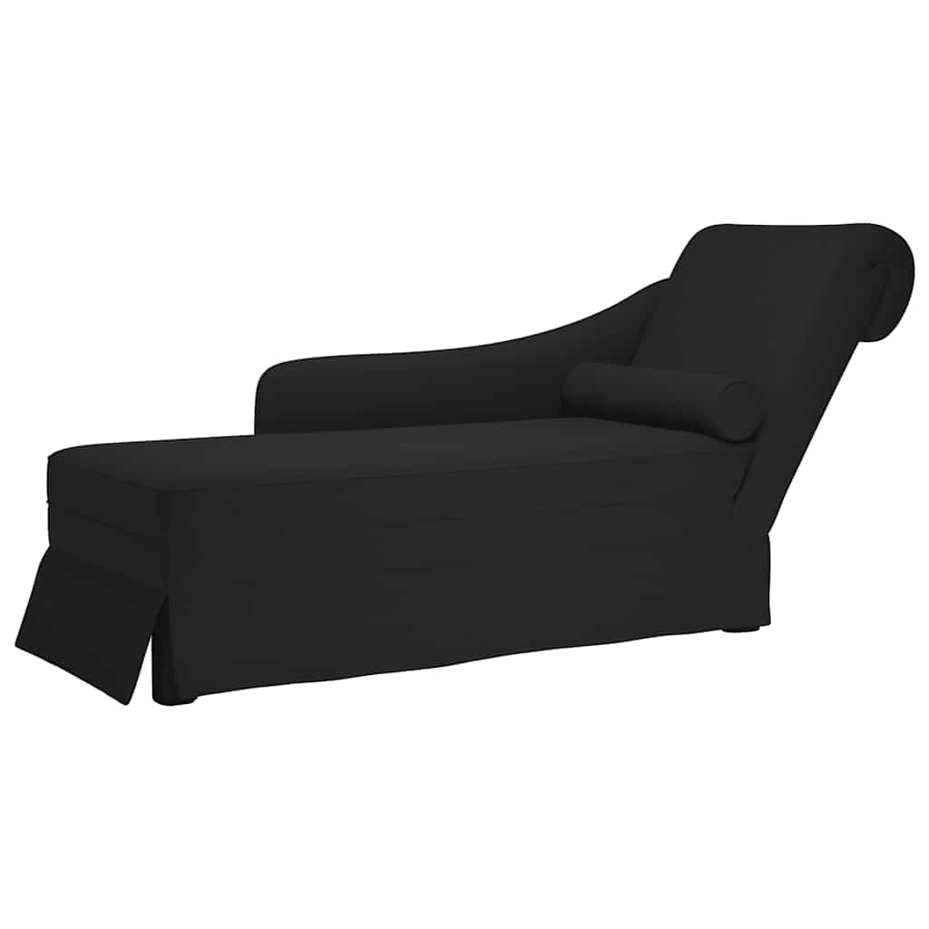 vidaXL Chaise longue respaldo reposabrazos derecho terciopelo negro