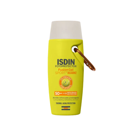 Isdin Fotoprotector Fusion Gel Sport By Alcaraz SPF50 con Proteccion Thermal Antiedad y Acción Refrescante 100ml