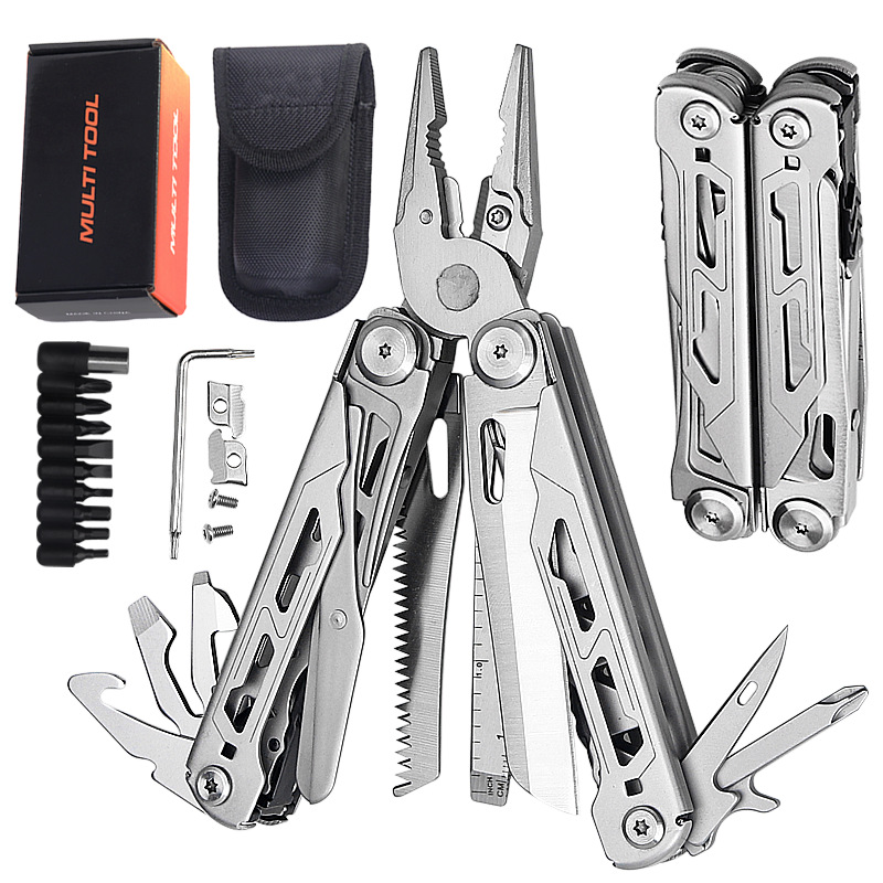 Alicate Multifunción 28 en 1 - Herramienta Plegable de Acero Inoxidable para Camping y Aire Libre