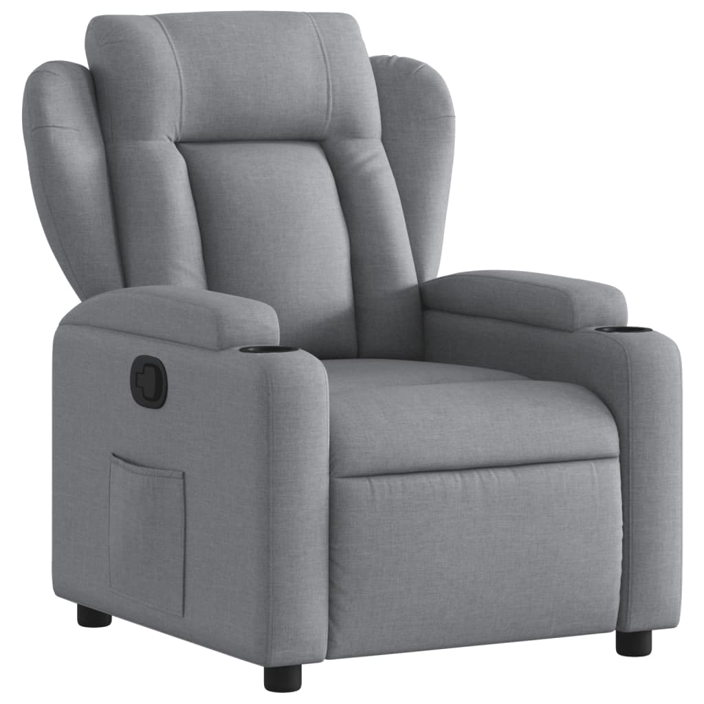 vidaXL Sillón reclinable de tela Gris claro, Gris oscuro, Negro Sillon Dormitorio Sillon Comodos Silla Relax Sillón Sofá