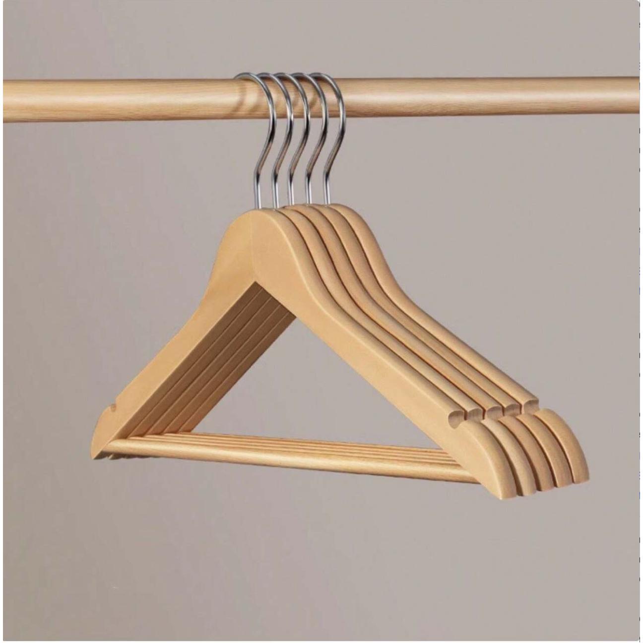 Percha de madera maciza Perchas de madera gruesas y resistentes para hogar, antideslizantes, sin marcas en hombros, ideales para armarios y organización de ropa, perfectas para abrigos, trajes y chaquetas