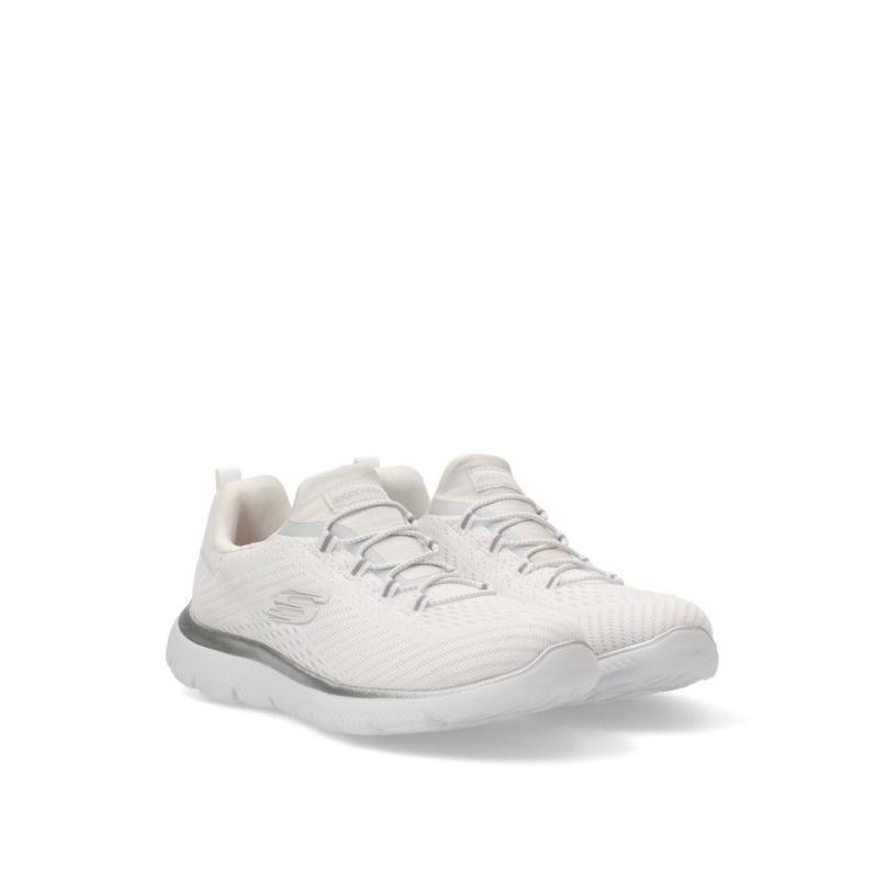 Zapatillas Casual Skechers - Mujer - Suela Plana - Modelo 149036 - Color Blanco