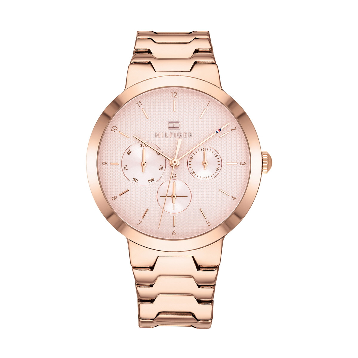 Reloj Tommy Hilfiger Multiesfera de acero inoxidable IP rosado