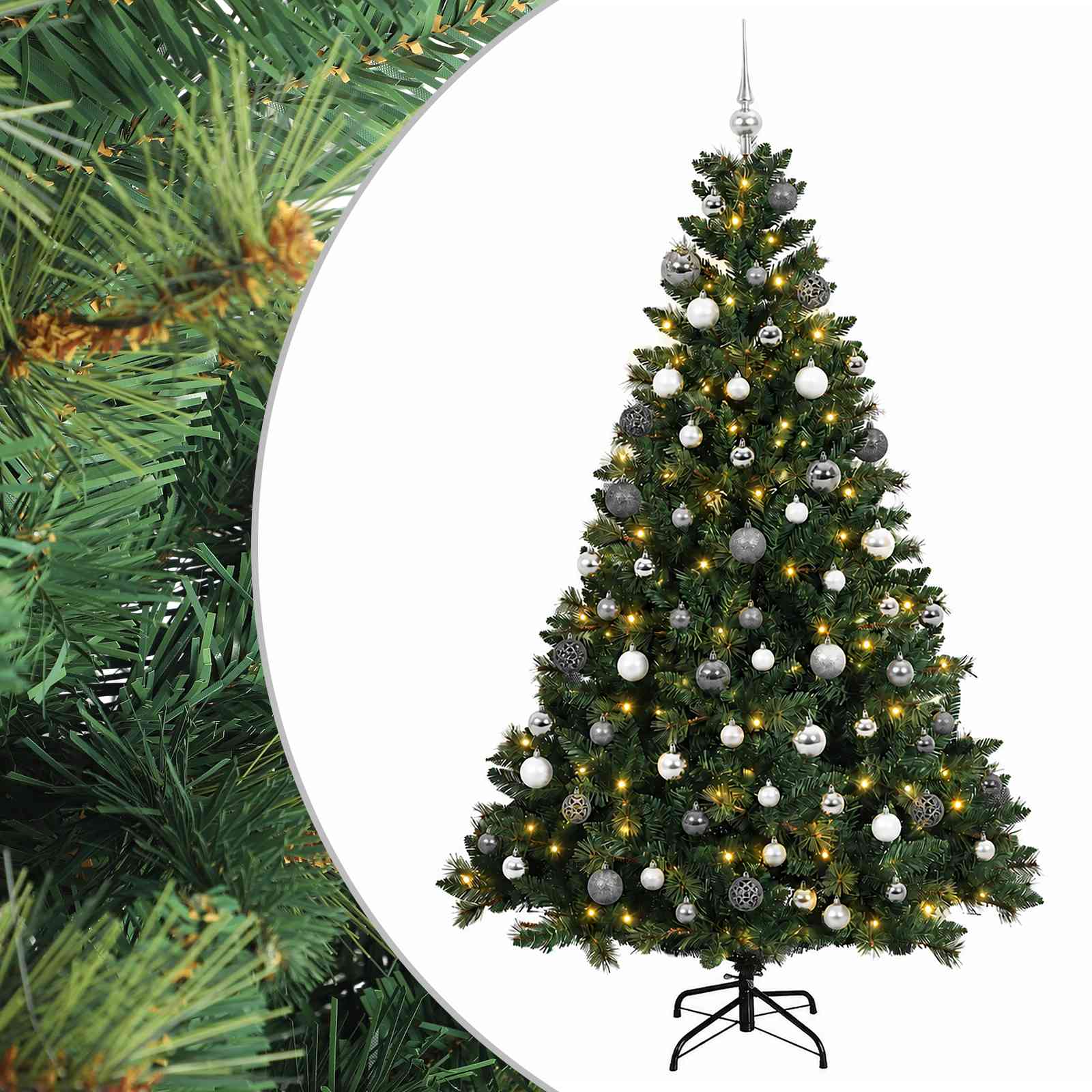vidaXL Árbol de Navidad Artificial con Adorno 180 cm 300 LED Multicolor